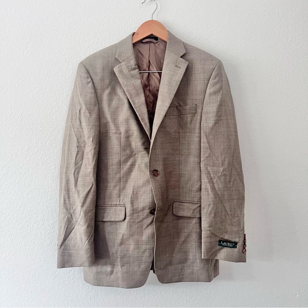 Ralph Lauren Light Brown 100% Wool Suit Coat Sz 38R NWT